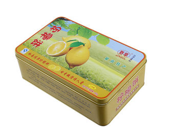 Κίνα Κιβώτιο κασσίτερου κέικ λεμονιών, τυπωμένα CYMK τρόφιμα εμπορευματοκιβωτίων μετάλλων που βαθμολογούνται 0.23mm προμηθευτής
