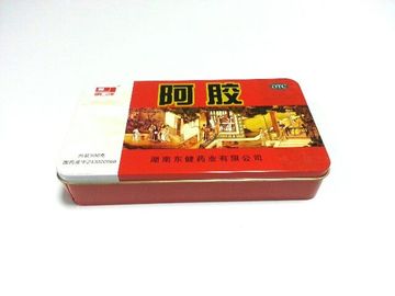 Κίνα Κόκκινα τυπωμένα τετραγωνικά εμπορευματοκιβώτια κασσίτερου με την κάλυψη/το καπάκι, πάχος 0.23mm προμηθευτής