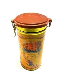 Κίνα Μεταλλικό κουτί τσαγιού κασσίτερου καφέ με το πλαστικό καπάκι, πάχος 0.23mm χρώμα Colden προμηθευτής