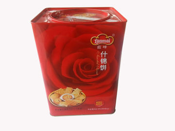 Κίνα Εμπορευματοκιβώτια 0.23mm μπισκότων κασσίτερου κόκκινων πλατειών λευκοσίδηρος με το στρογγυλό καπάκι προμηθευτής