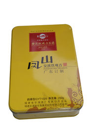Κίνα Μεταλλικά κουτιά τσαγιού κασσίτερου TieGuanYin Anxi με την κίτρινη εκτύπωση χρώματος/250G συσκευασία προμηθευτής